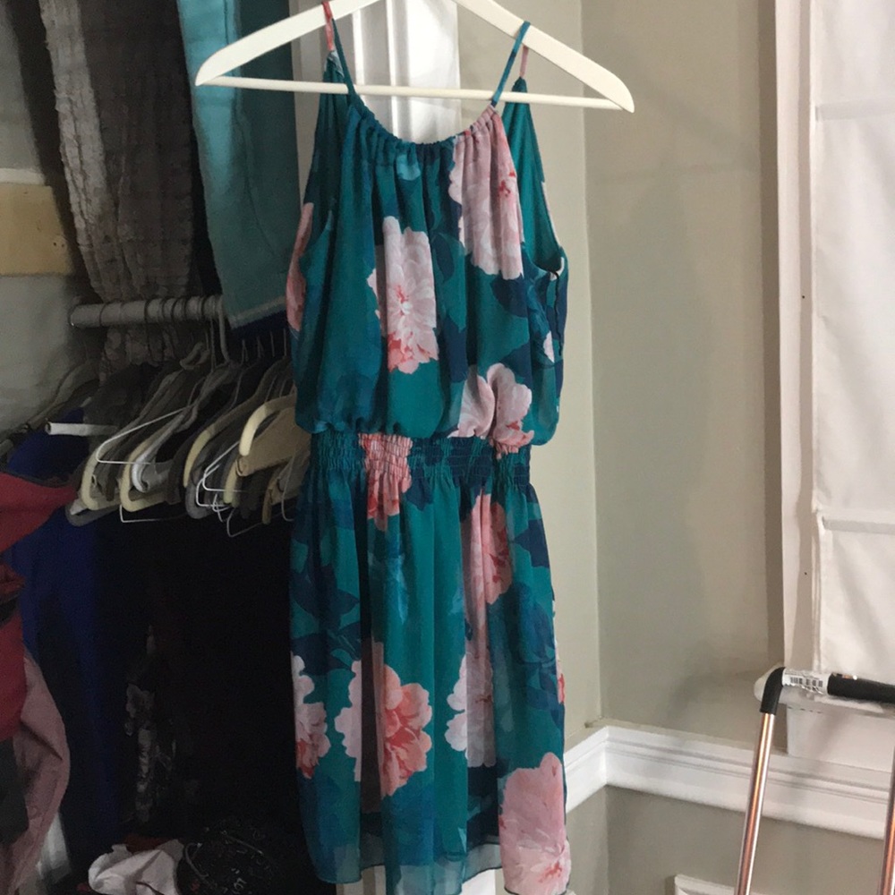 Floral dress with elastic waist band